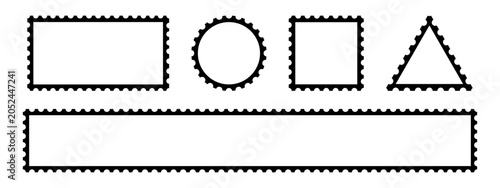 Obraz na płótnie Set of postal stamps templates isolated on white background