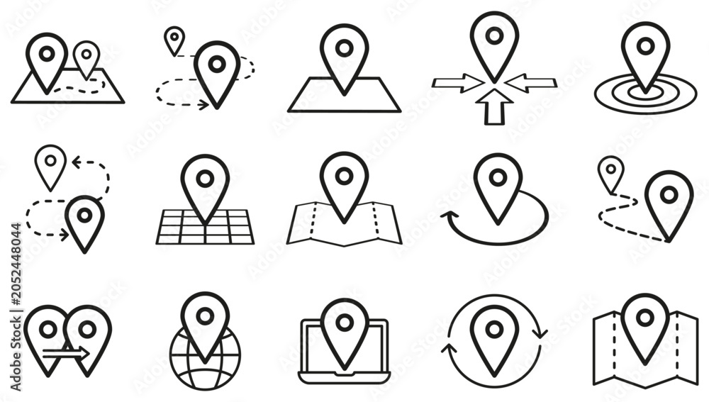 Fototapeta premium location map pin icon vector set
