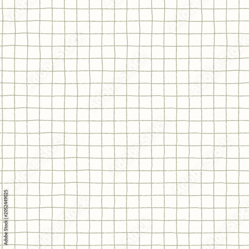 Seamless checkered repeating pattern with hand drawn waves. White plaid background for wrapping paper, surface design and other design projects
