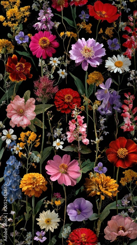 Fototapeta premium Vibrant floral pattern design
