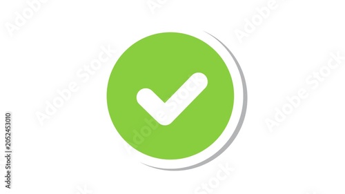 Green check marks in different variants, sticker.