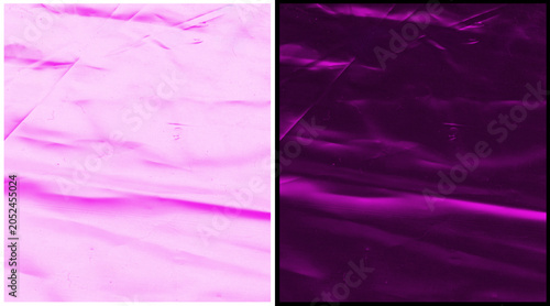 Tableau sur toile Abstract pink plastic texture background, wrinkled polyethylene film surface, vi