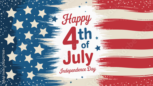Happy 4th of july independence day american flag design with stars