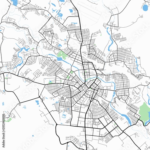 Bild auf Leinwand Minimal vector street map of Ivanovo, Ivanovo Oblast, Russia