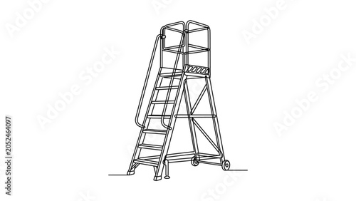 Mobile Rolling Ladder Safety Platform