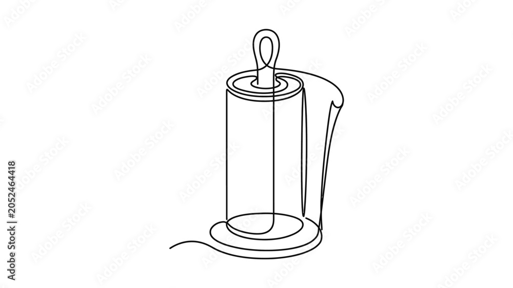 Obraz premium Continuous Line Drawing of a Candle with Shadow