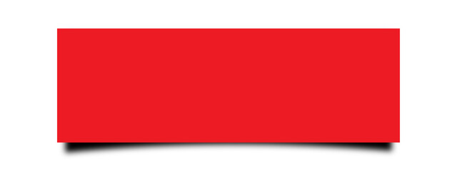 ratio 3;1.  red with shadow of rectangle isolated on transparent background