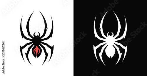 Canvastavla Tribal Spider Logo Vector, Black Widow Spider Symbol, Abstract Arachnid Emblem D