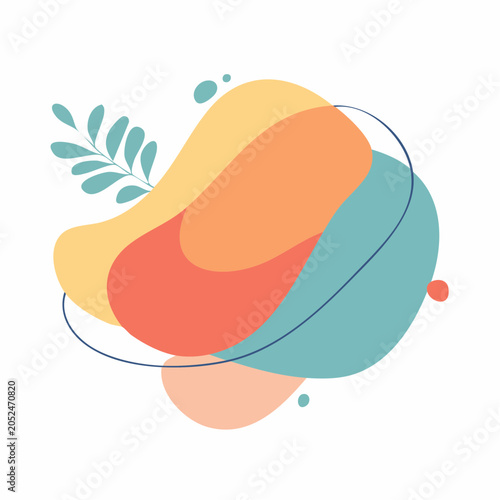 Abstract Organic Shapes with Leaf Element