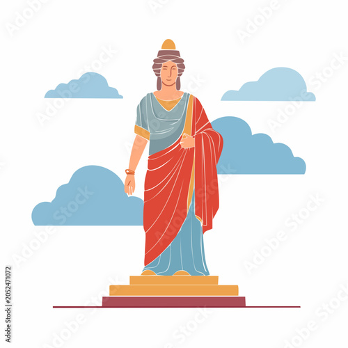 Illustration of a Roman Goddess Statue