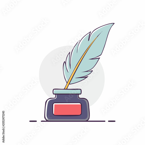 Quill Pen and Inkwell Icon