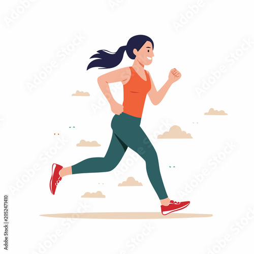Woman Running Outdoors