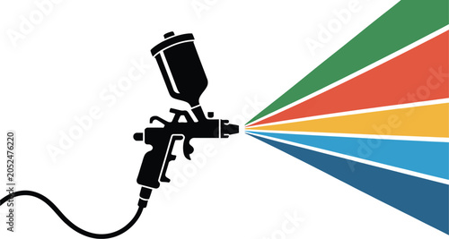 Konstfotografi Spray paint, gun icon, paint sprayer tool with detailed nozzle for vehicle resto