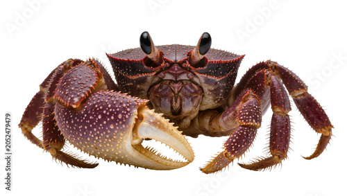 фотографія Spiky purple crab with large claws and black eyes