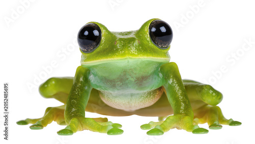 Εκτύπωση καμβά Green tree frog with large black eyes