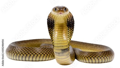 Canvastavla Cobra snake with hood flared, showing scales and pattern