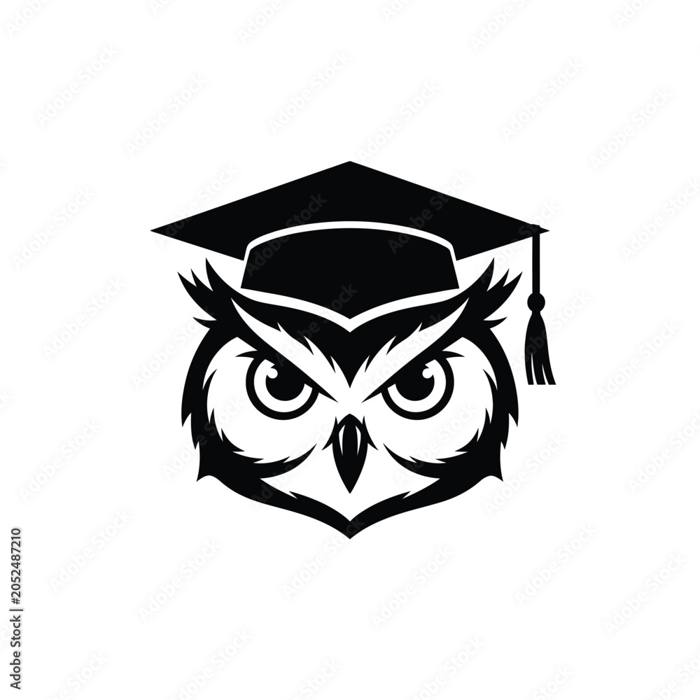 Fototapeta premium Owl wearing graduation cap.