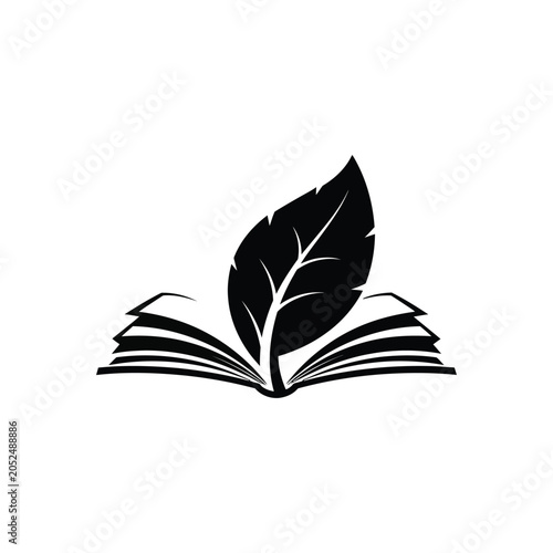 Εκτύπωση καμβά Book with leaf on top.
