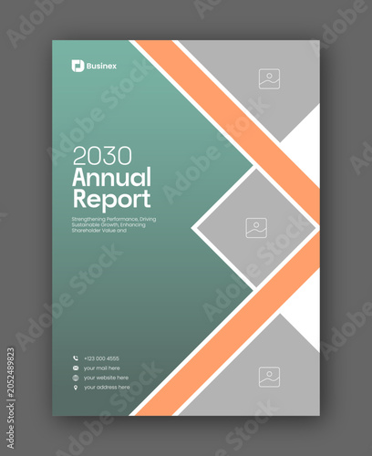 Brochure cover or annual report flyer design template for corporate business agency