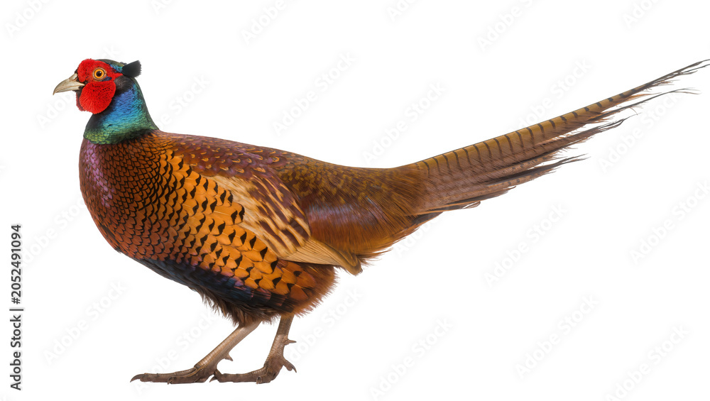 Obraz premium Male Ring-necked Pheasant bird with colorful plumage and long tail