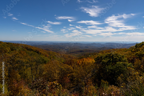 Εκτύπωση καμβά Aerial View Of The Changing Of The Leaves In The North Carolina Mountains