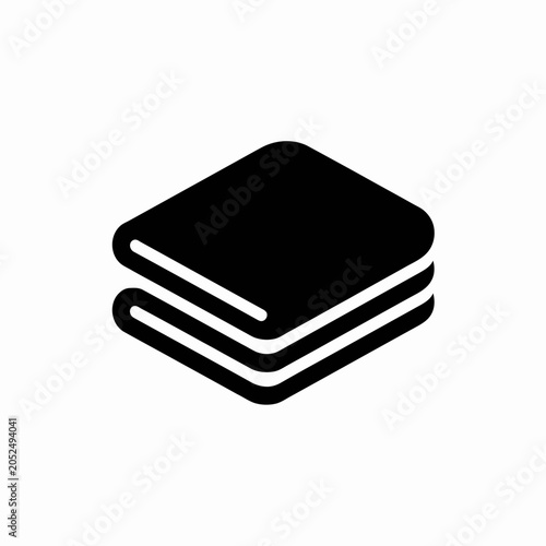 Minimalist black icon representing folded towels or clean laundry