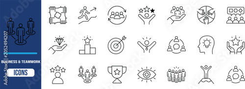 Fotografía Business success teamwork leadership icons