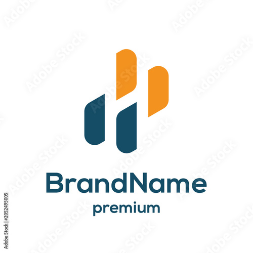 Modern abstract logo made of colored abstract geometric shapes, conveying the impression of movement, technology, and innovation.