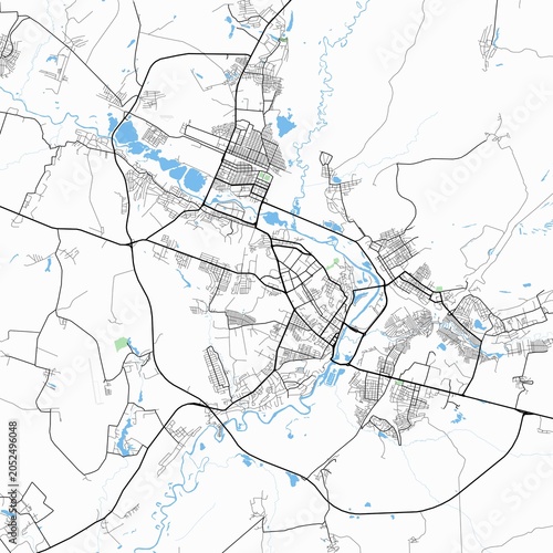 Tableau sur toile Minimal vector street map of Bryansk, Bryansk Oblast, Russia