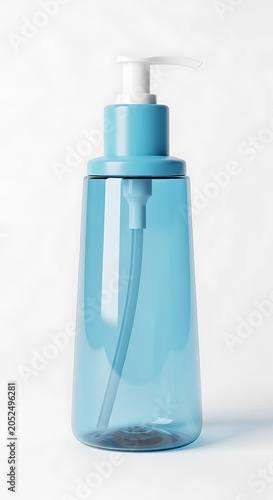 Blue Soap Dispenser on White Background