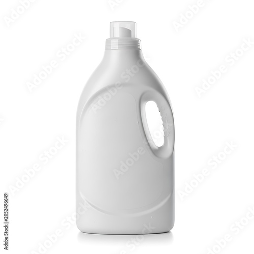 White Laundry Detergent Bottle on White Background