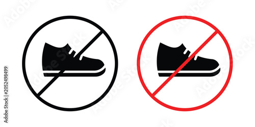 Bild auf Leinwand No shoes sign
