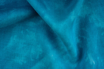 Close up of tie dye fabric texture with macro detail