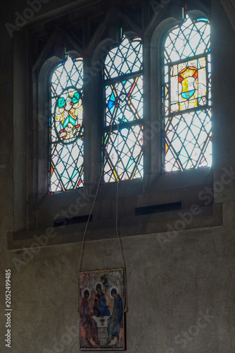 Moody Window Light Inside Gothic Chapel