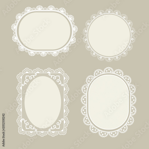 Coquette bow frame set, vintage romantic decorative border, Elegant grandmillennial and whimsical style element with cute ribbons. perfect for baby shower, wedding invitation cards, scrapbooking.