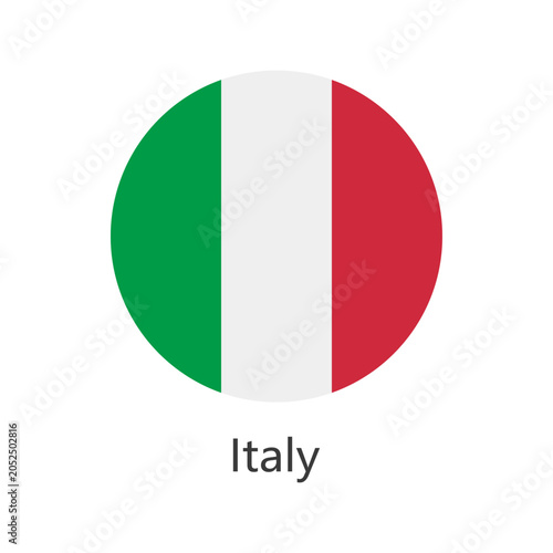Isolated national flag of Italy. Button flag of Italy. Italy circle flag vector illustration.