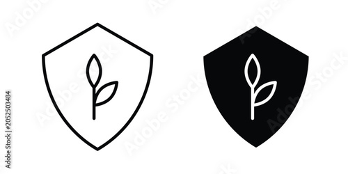 Foto Shield with leafs icon