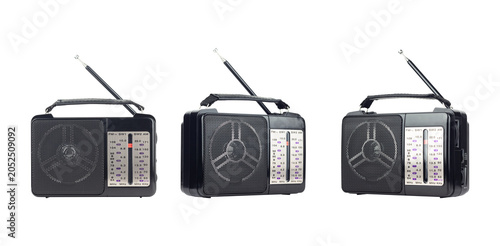 Set of radio. Portable digital radio receiver, isolated from background