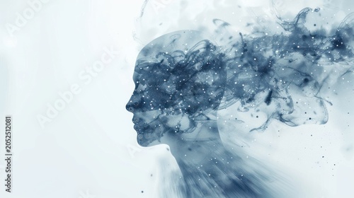 Abstract profile person smoke art
