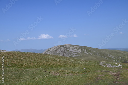 a view from the top of Cadair Idris in wales in southern Snowdonia along the Minffordd Path