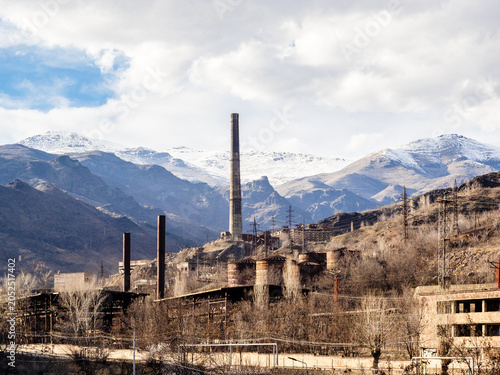 Foto view of Copper Chemical factory in Alaverdi town