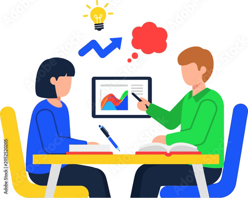 Collaborative Business Meeting - Idea Generation and Data Analysis.