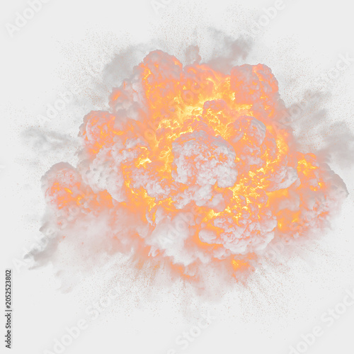 Obraz na plátně Fiery shockwave burst with realistic flames PNG