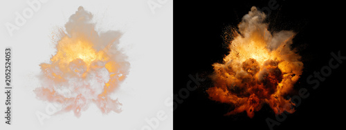 Tableau sur toile Realistic detonation fireball isolated transparent PNG