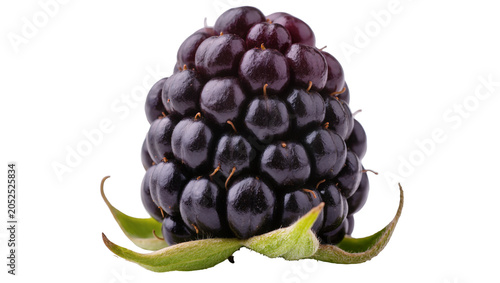 Εκτύπωση καμβά Ripe dark purple blackberry with green sepals