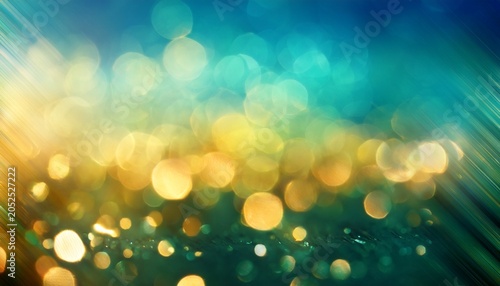 Blended Golden Blue And Green Defocused Backdrop