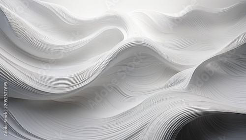 White Abstract D Background With Waves