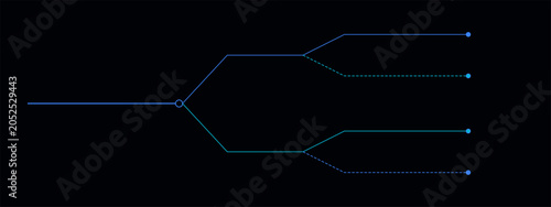 Bild auf Leinwand Blue branching pathways signifying data distribution and growth.