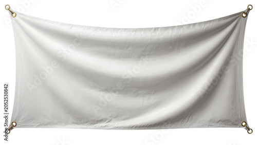 Fotografía Blank white fabric banner with grommets