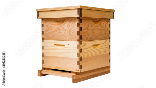 Tableau sur toile Wooden Beehive Box with Dovetail Joints and Handles